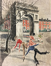 Skating in Washington Square, by Virginia Bill, from Susan Teller Gallery